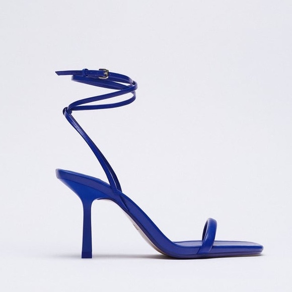 Zara heeled strappy leather sandals - Picture 9 of 12